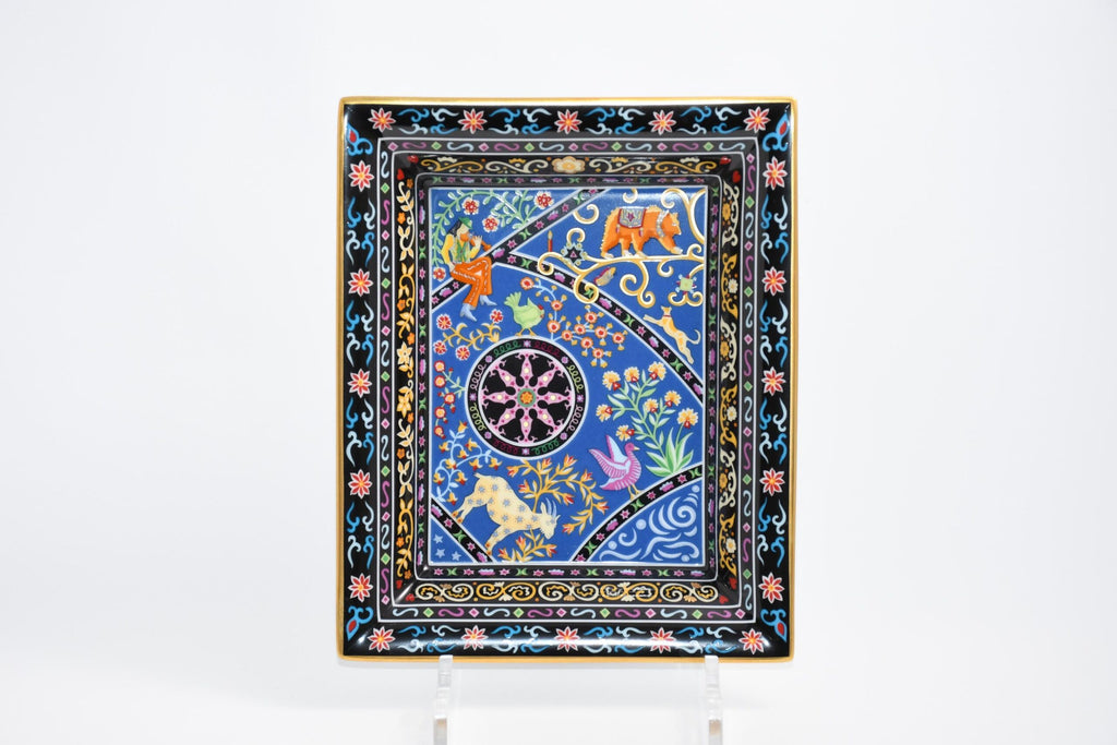 Hermes Peuple du Vent Change tray porcelain Ashtray Mandala Menagerie plate Vide Poche