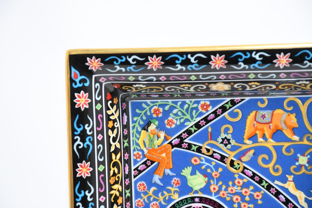 Hermes Peuple du Vent Change tray porcelain Ashtray Mandala Menagerie plate Vide Poche