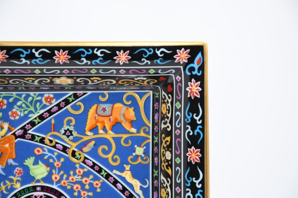 Hermes Peuple du Vent Change tray porcelain Ashtray Mandala Menagerie plate Vide Poche