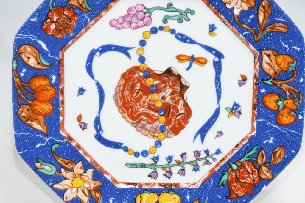 Hermes Pierres d'Orient et d'Occident Cake Plate 16 cm porcelain shellfish 6.3"