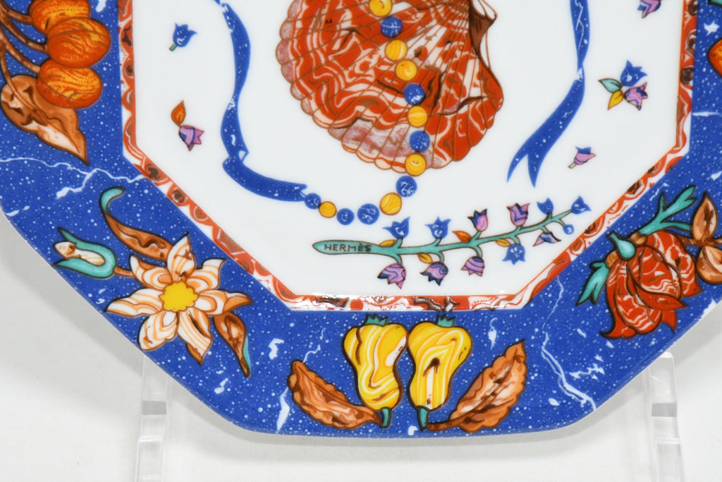 Hermes Pierres d'Orient et d'Occident Cake Plate 16 cm porcelain shellfish 6.3"