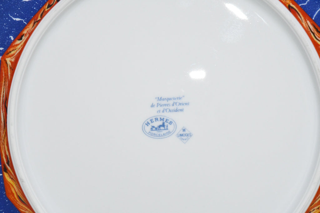 Hermes Pierres d'Orient et d'Occident Dinner Plate 26.5 cm porcelain blue 10.5"