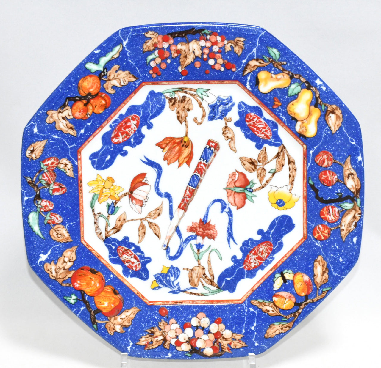 Hermes Pierres d'Orient et d'Occident Dinner Plate 26.5 cm porcelain blue 10.5"