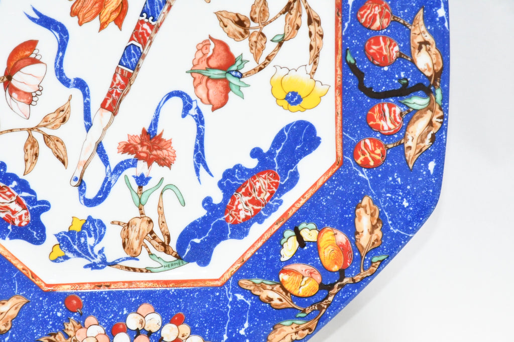 Hermes Pierres d'Orient et d'Occident Dinner Plate 26.5 cm porcelain blue 10.5"