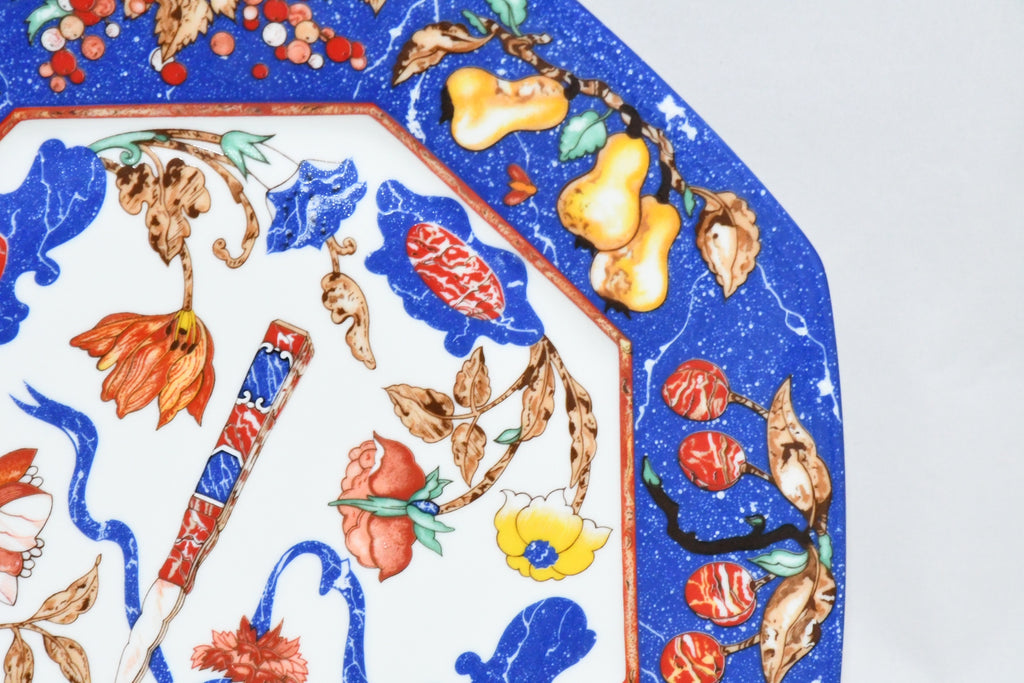 Hermes Pierres d'Orient et d'Occident Dinner Plate 26.5 cm porcelain blue 10.5"