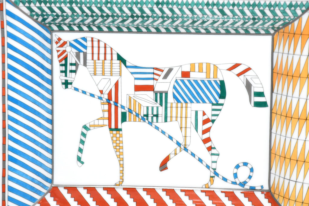 Hermes Promenade au Faubourg cheval Change tray porcelain Ashtray plate horse