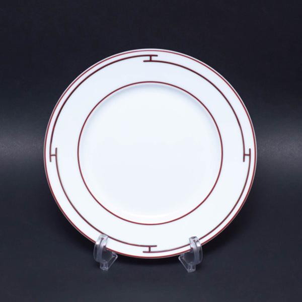 Hermes Rhythm Dessert Plate 22 cm red porcelain dinner 8.75"