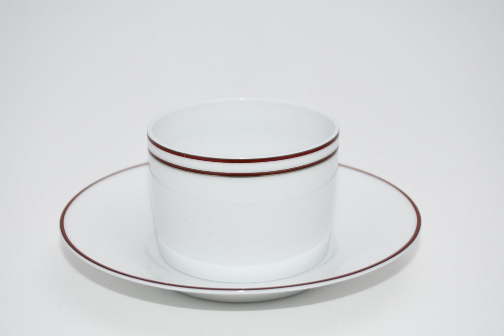 Hermes Rhythm Tea Cup and Saucer 2 set red porcelain coffee white