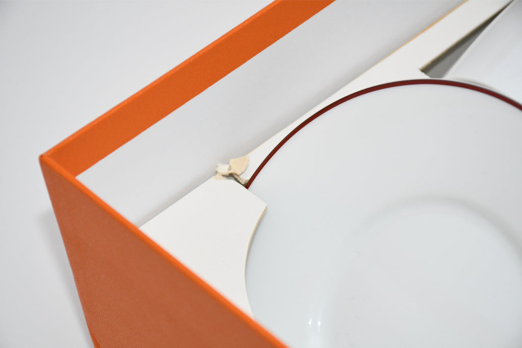 Hermes Rhythm Tea Cup and Saucer 2 set red porcelain coffee white