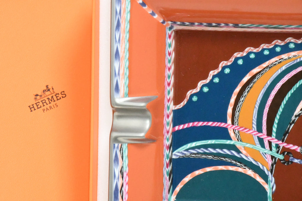 Hermes Robe du Soir Change tray porcelain Ashtray plate orange dress horse