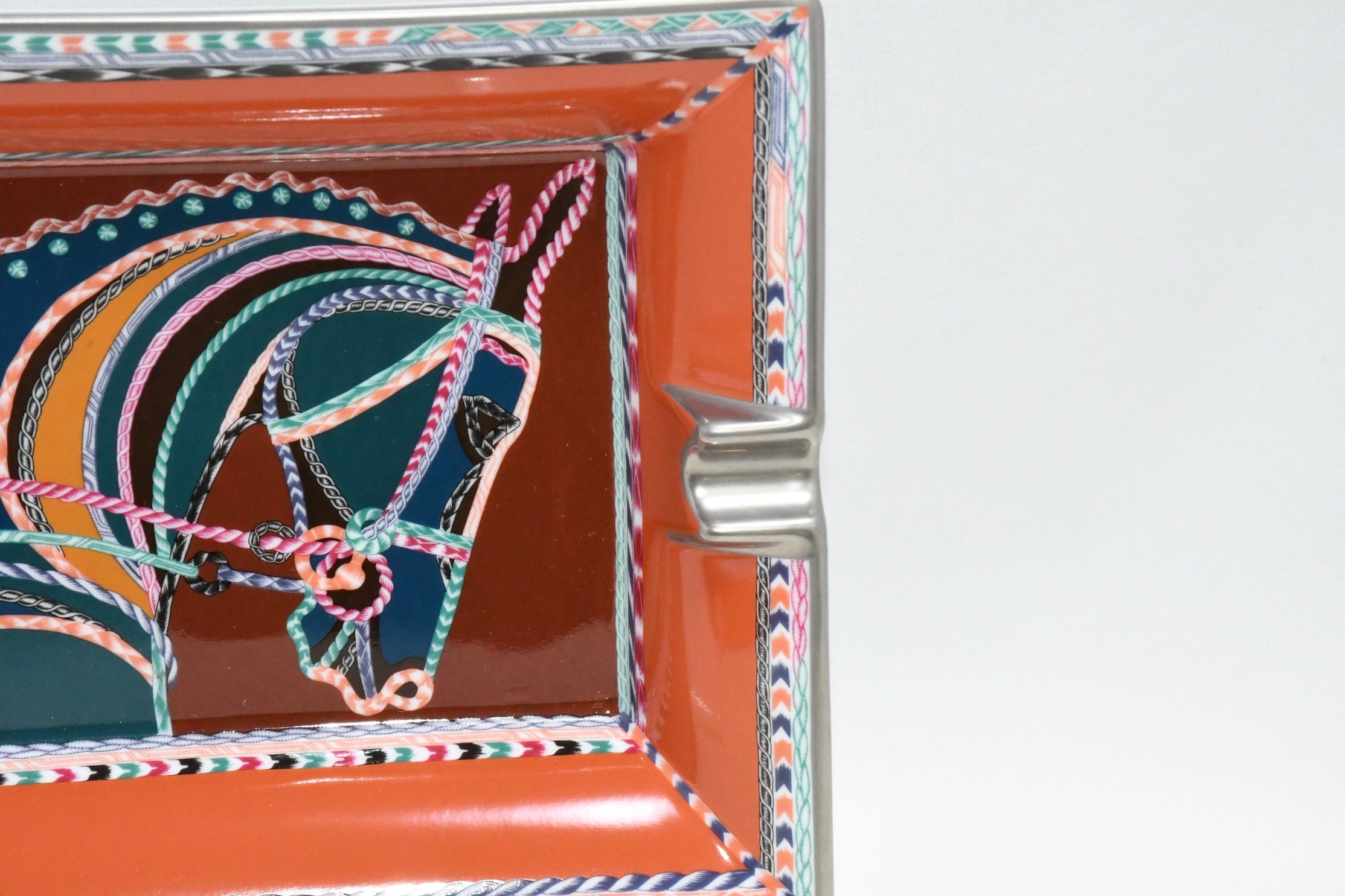クレドポーボーテ　エルメス Hermes Robe du Soir Change tray porcelain Ashtray plate orange