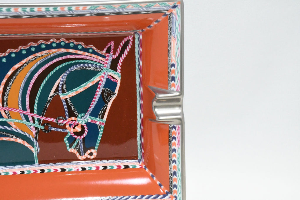 Hermes Robe du Soir Change tray porcelain Ashtray plate orange dress horse