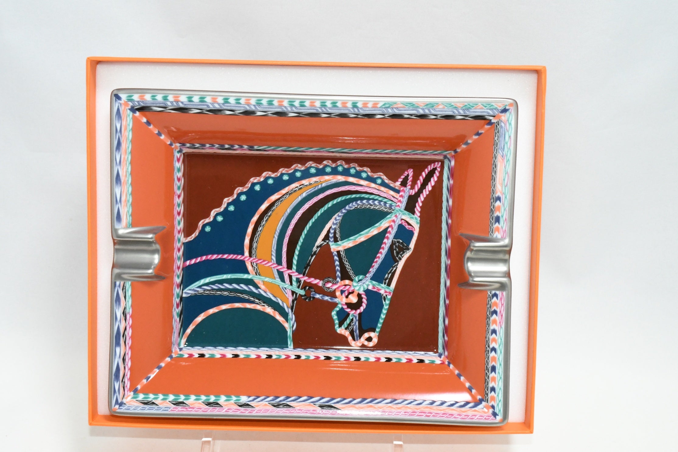 Hermes Robe du Soir Change tray porcelain Ashtray plate orange