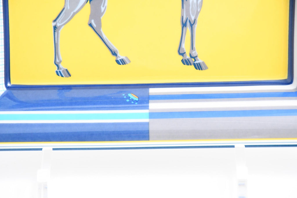 Hermes Rocabar a Cheval Change tray blue porcelain Ashtray horse plate Vide Poche