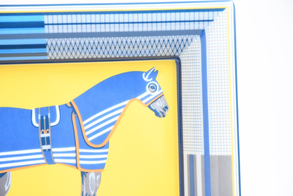Hermes Rocabar a Cheval Change tray blue porcelain Ashtray horse plate Vide Poche