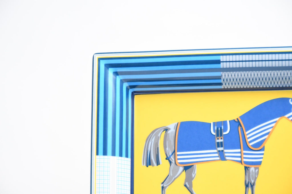 Hermes Rocabar a Cheval Change tray blue porcelain Ashtray horse plate Vide Poche