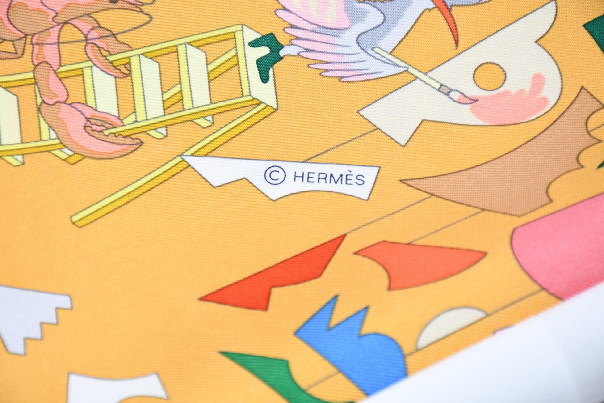 Hermes Scarf Academia Hippica 90 cm silk orange Carre horse