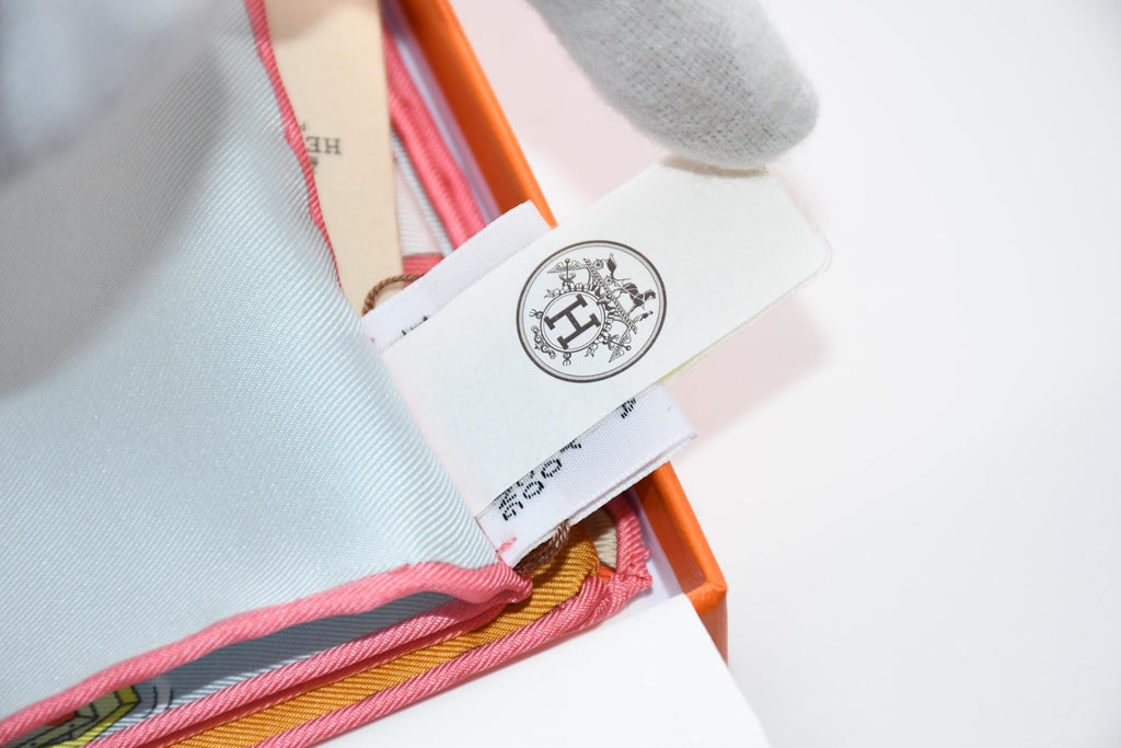 Hermes Scarf Academia Hippica 90 cm silk orange Carre horse academy 35"