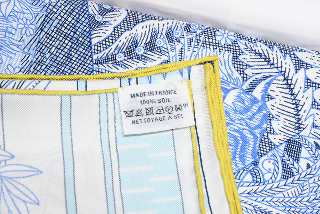 Hermes Scarf Acte III Scene I La Clairiere 90 cm silk light blue Carre sun 380
