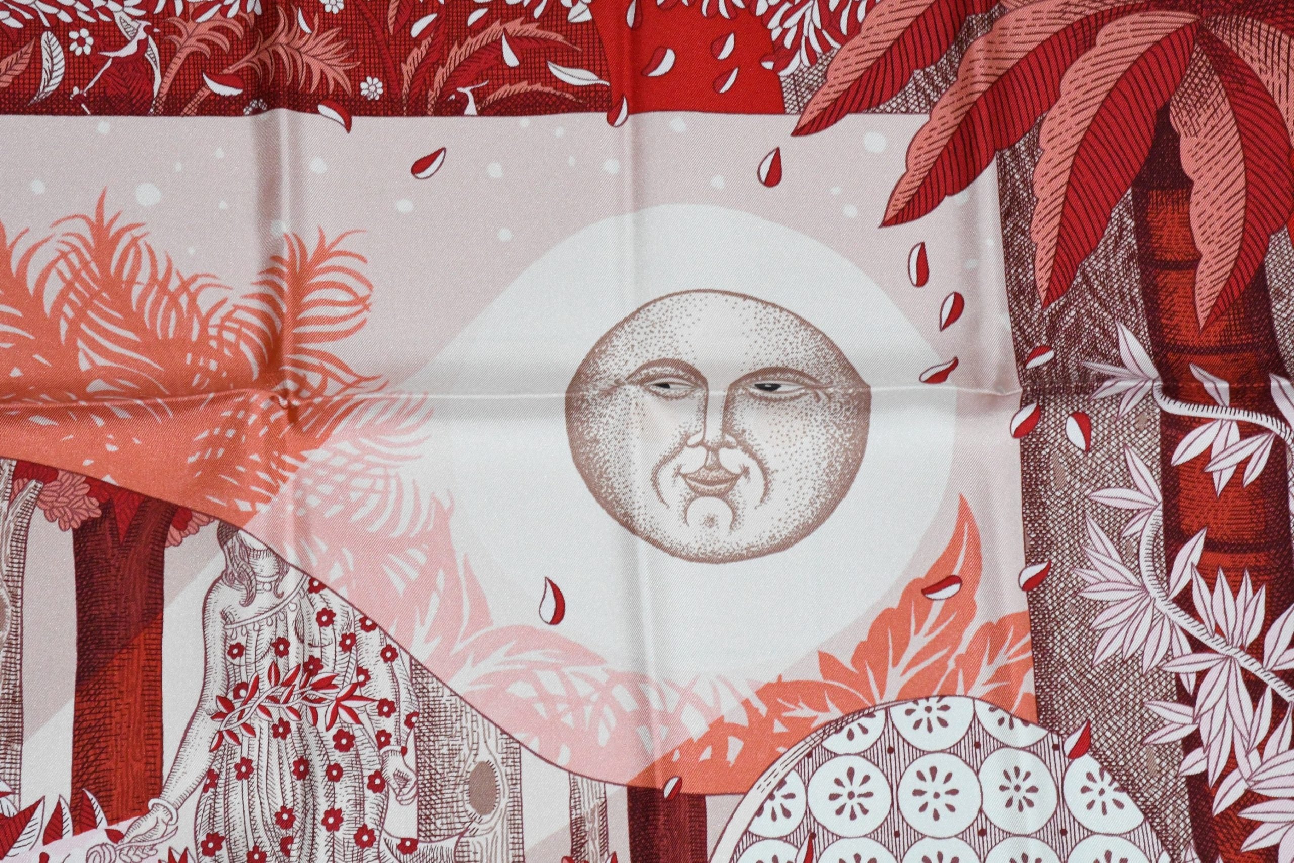 Hermes Scarf Acte III Scene I La Clairiere 90 cm silk red Carre