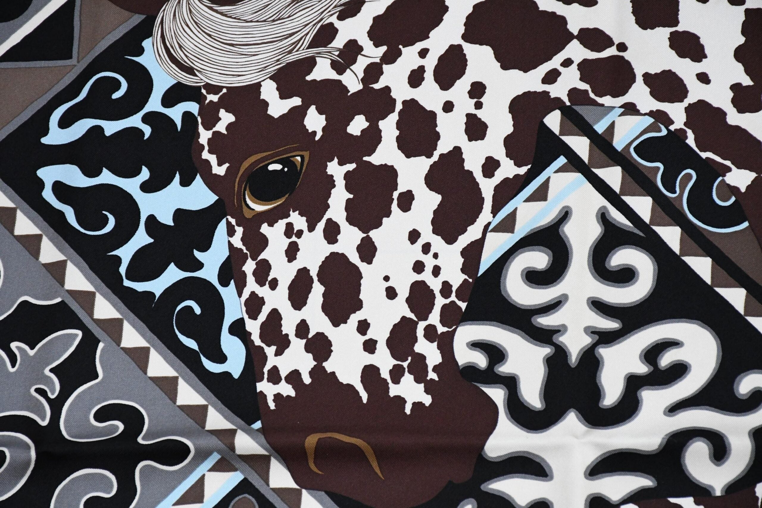 Hermes Scarf Appaloosa des Steppes by Alice Shirley 90 cm silk