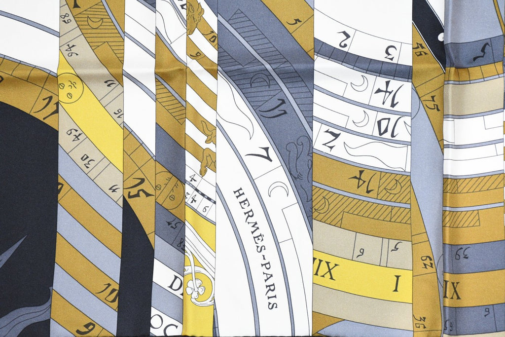 Hermes Scarf Astrologie Nouvelle 90 cm silk yellow Carre astrology Sun 35"