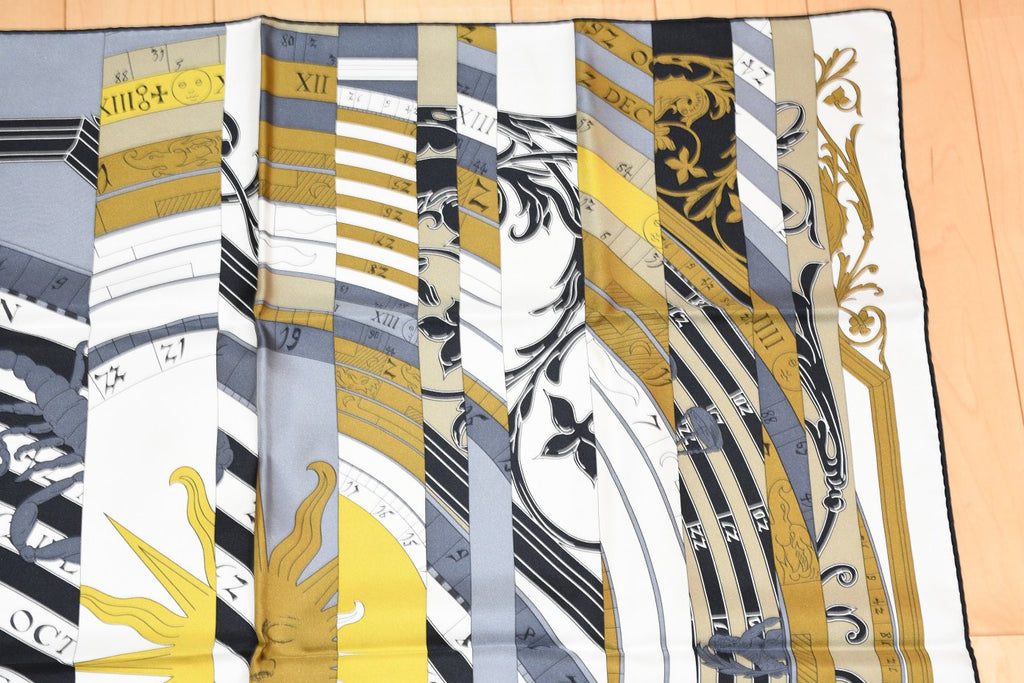 Hermes Scarf Astrologie Nouvelle 90 cm silk yellow Carre astrology Sun 35"