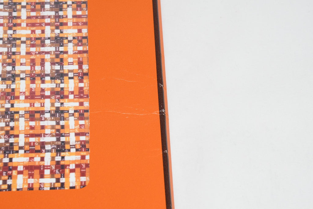 Hermes Scarf Bolduc au Carre 90 cm Silk orange brown ribbon 35"