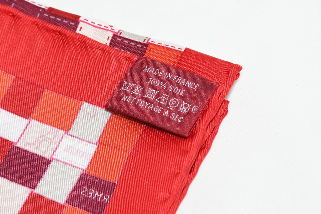 Hermes Scarf Bolduc au Carre 90 cm Silk red ribbon 35"