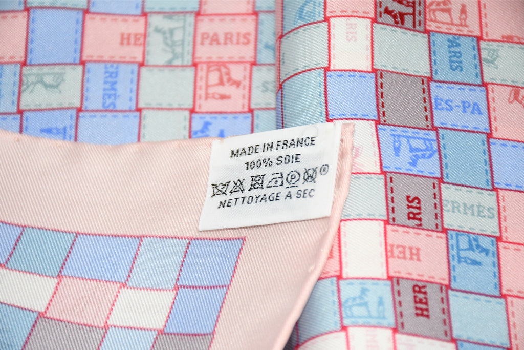 Hermes Scarf Bolduc au Carre 90 cm silk light pink ribbon 35"