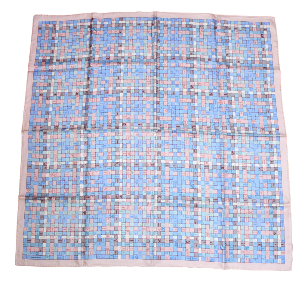 Hermes Scarf Bolduc au Carre 90 cm silk light pink ribbon 35"