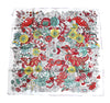 Hermes Scarf Cache Cache Fleuri 90 cm silk white Carre flower 35"