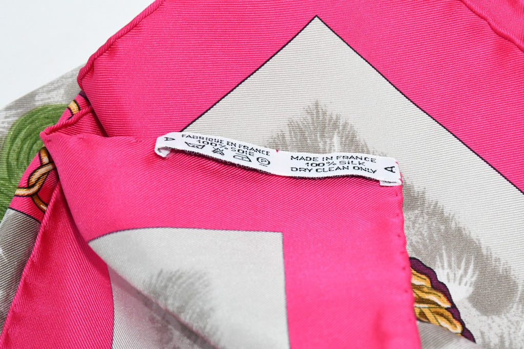 Hermes Scarf Casques et Plumets by Abadie 90 cm silk pink Carre helmet 35"