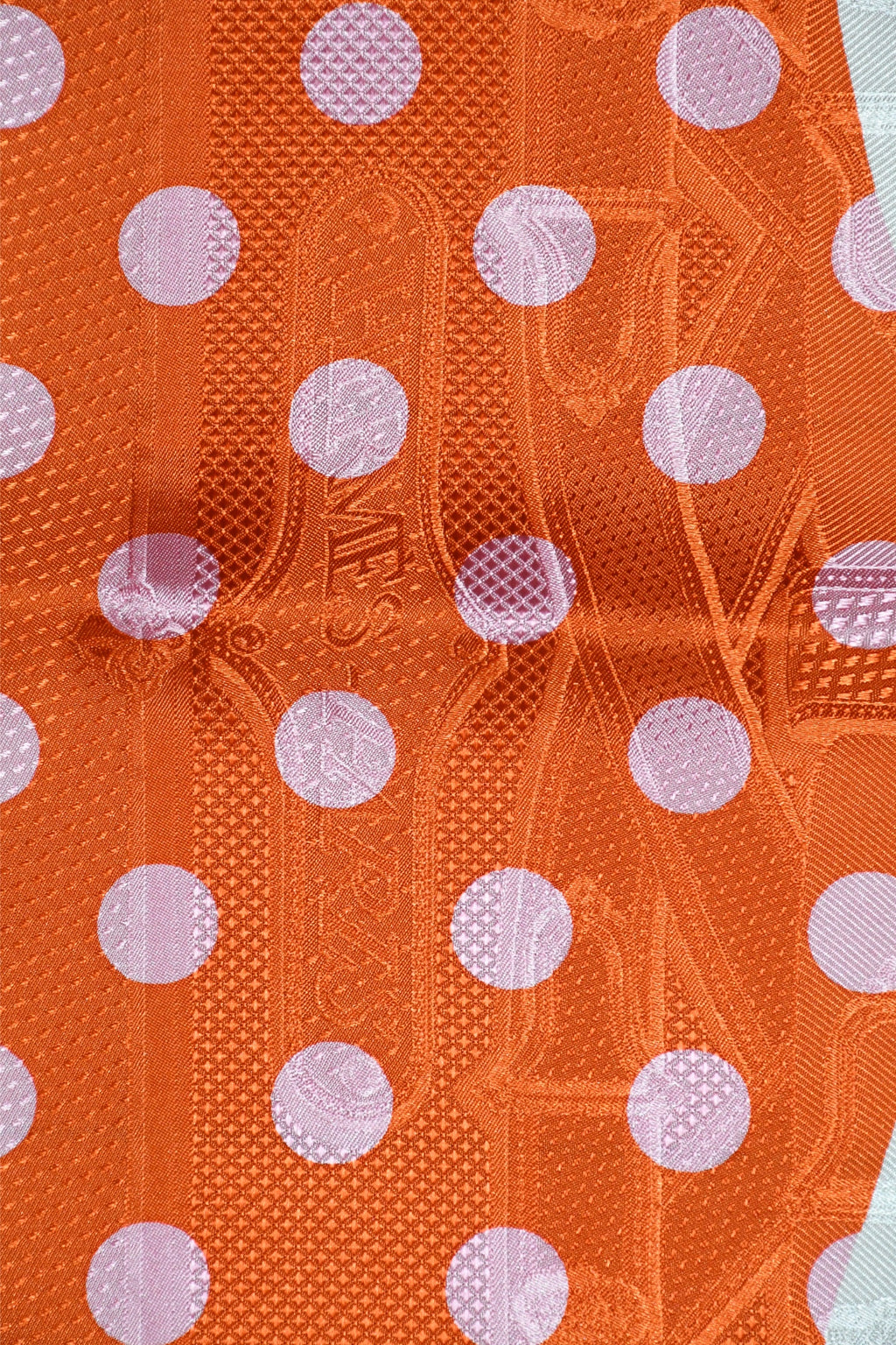 Hermes Scarf Cavalcadour Brides de Gala a Pois 90 cm silk orange pink Carre 35"