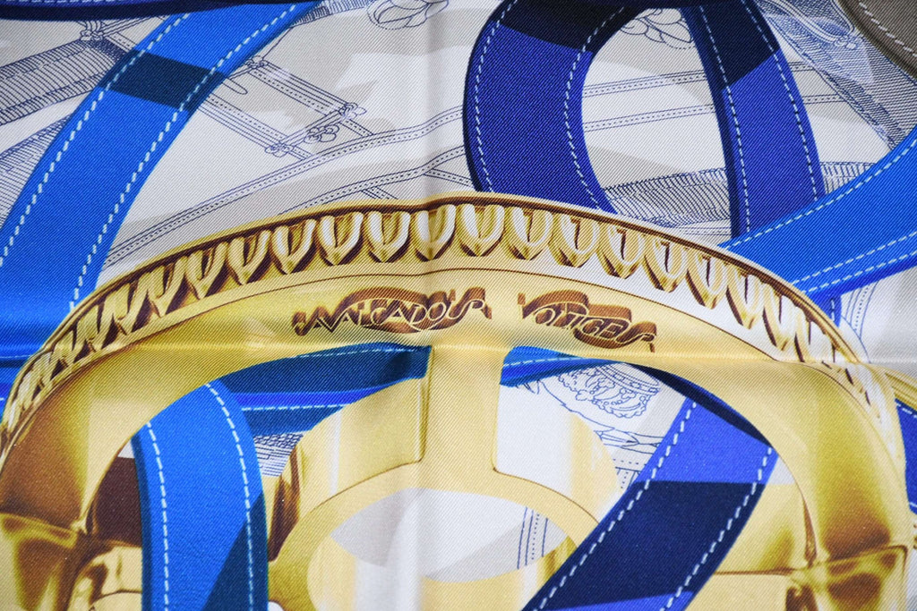 Hermes Scarf Cavalcadour Voltigeur by Henri D'Origny 90 cm Silk horse bit Carre 35"