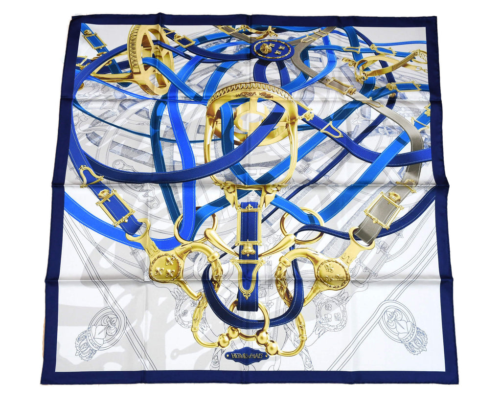 Hermes Scarf Cavalcadour Voltigeur by Henri D'Origny 90 cm Silk horse bit Carre 35"