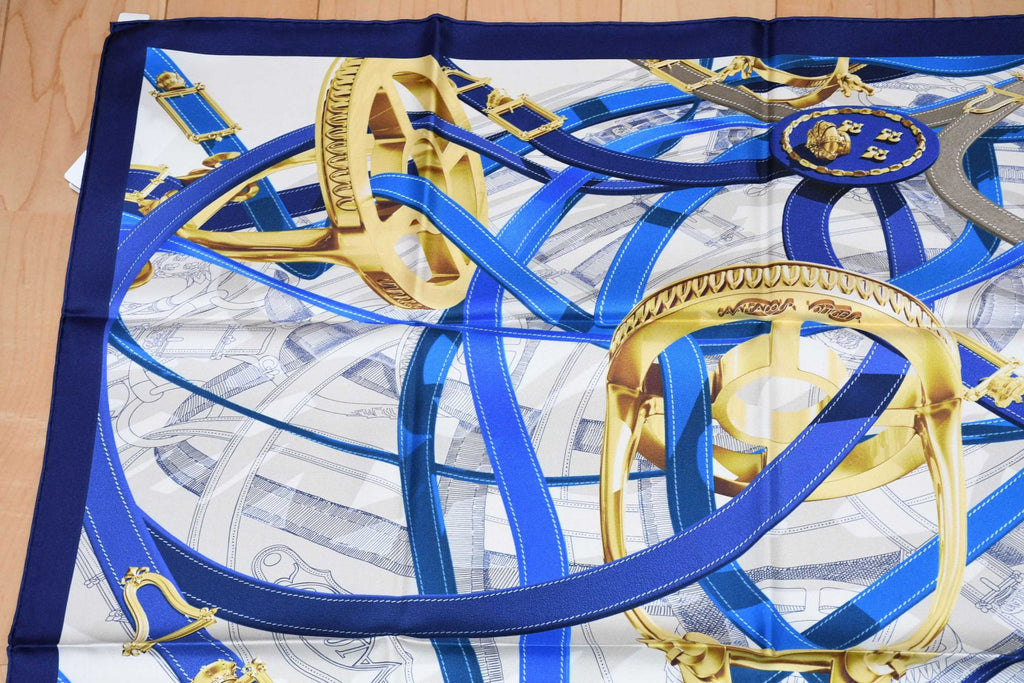 Hermes Scarf Cavalcadour Voltigeur by Henri D'Origny 90 cm Silk horse bit Carre 35"