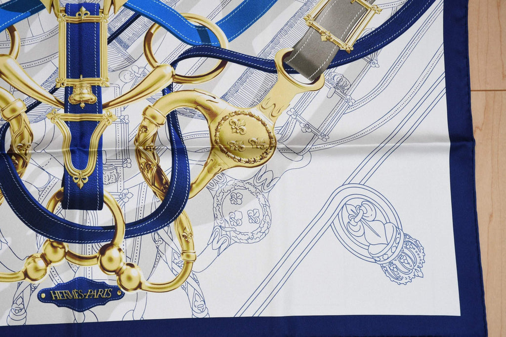 Hermes Scarf Cavalcadour Voltigeur by Henri D'Origny 90 cm Silk horse bit Carre 35"