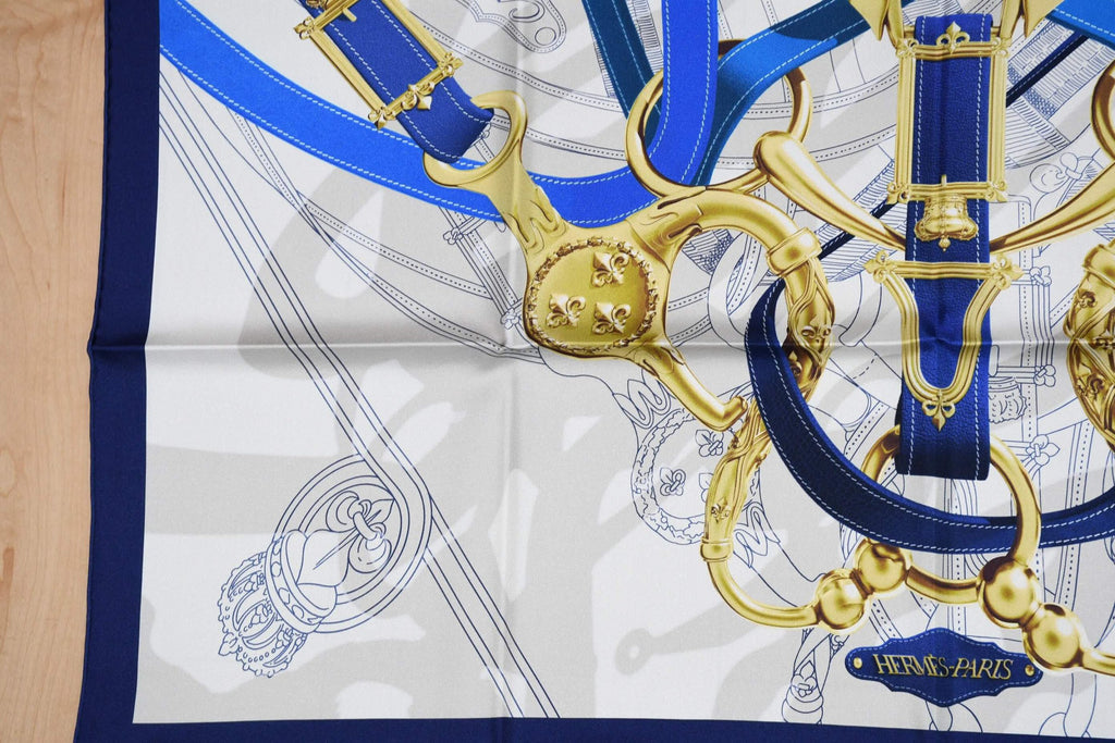 Hermes Scarf Cavalcadour Voltigeur by Henri D'Origny 90 cm Silk horse bit Carre 35"