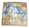 Hermes Scarf Chasse au bois 90 cm silk beige brown Carre fox animal hunter 35"
