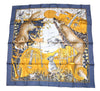 Hermes Scarf Chasse au bois 90 cm silk gray Carre fox animal hunter 35"