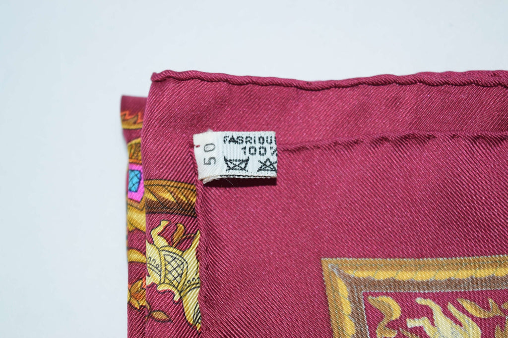 Hermes Scarf Chasse en Inde 90 cm Silk Purple Carre Shawl ME115