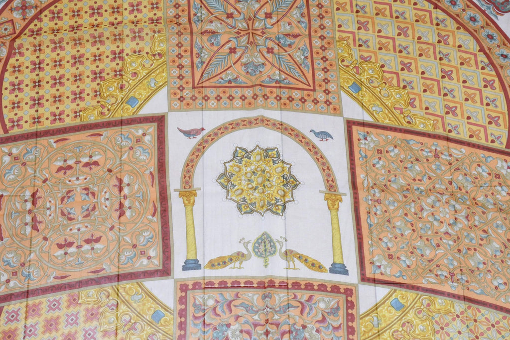 Hermes Scarf Ciels Byzantins 90 cm Chiffon Silk mousseline Beige muslin 35"
