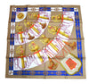 Hermes Scarf Cliquetis 90 cm silk blue beige Carre key chain 35"