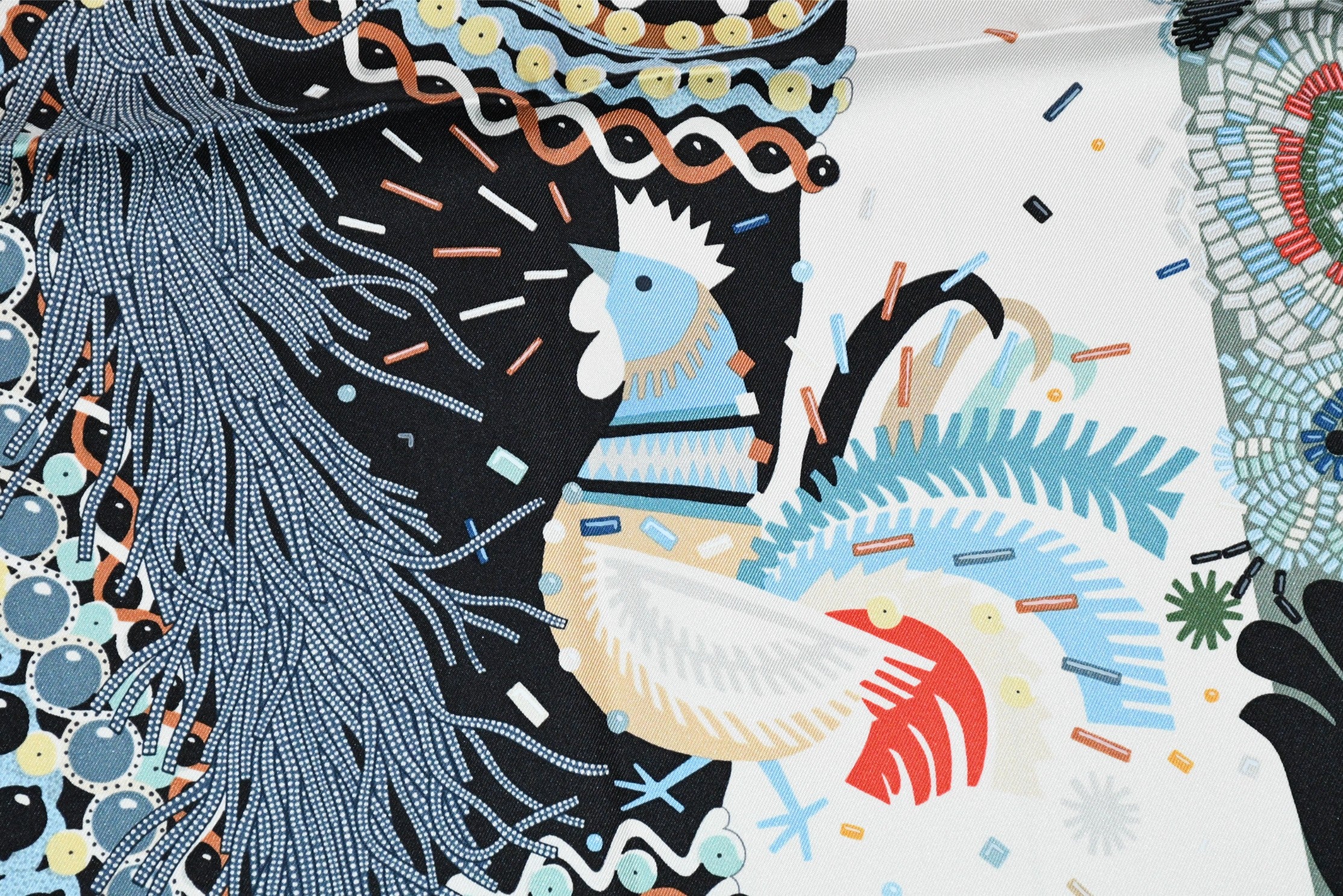 Hermes Scarf Costume de Fete by Jan Bajtlik 90 cm silk green Carre