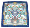 Hermes Scarf Decoupage 90 cm silk blue Carre Christmas snow cutouts 053
