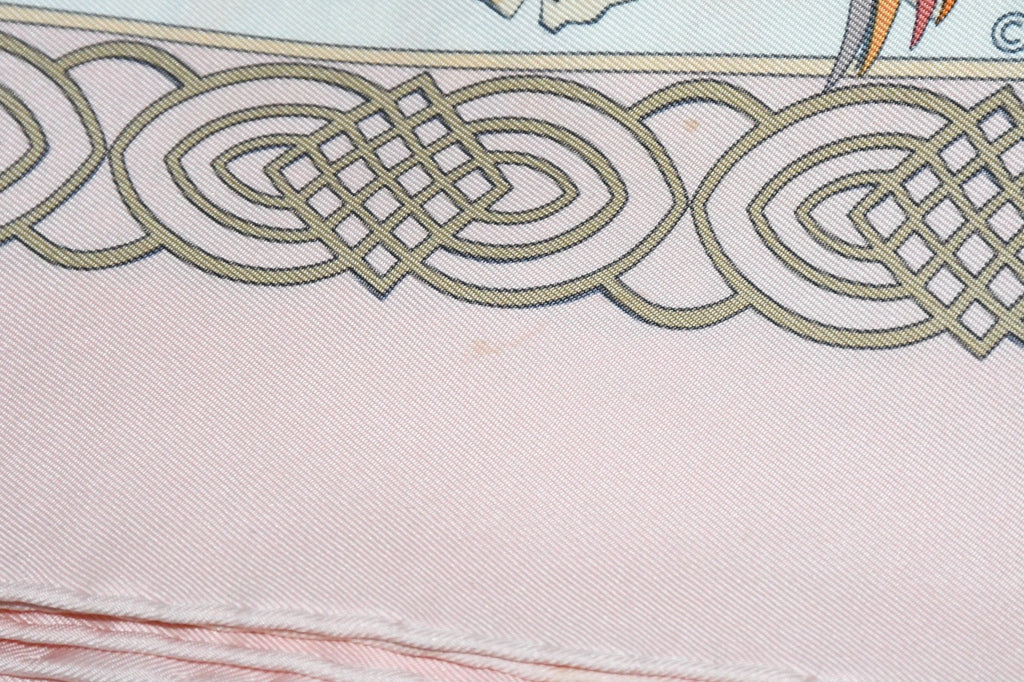 Hermes Scarf Decoupages 90 cm silk pink Carre christmas snow cutout