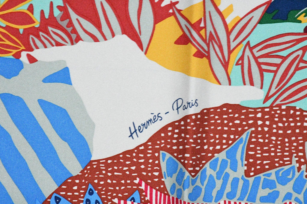 Hermes Scarf En Liberte 90 cm silk blue Carre dog wild nature 35"