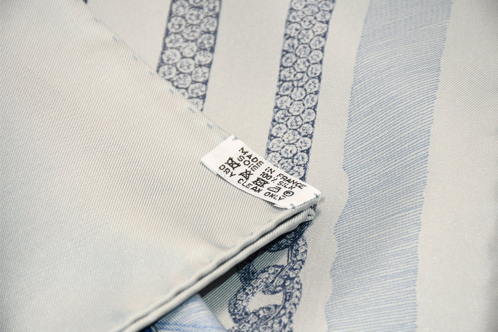 Hermes Scarf Etude pour une Parure de Gala 90 cm silk light blue Carre jewelry