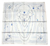 Hermes Scarf Etude pour une Parure de Gala 90 cm silk light blue Carre jewelry